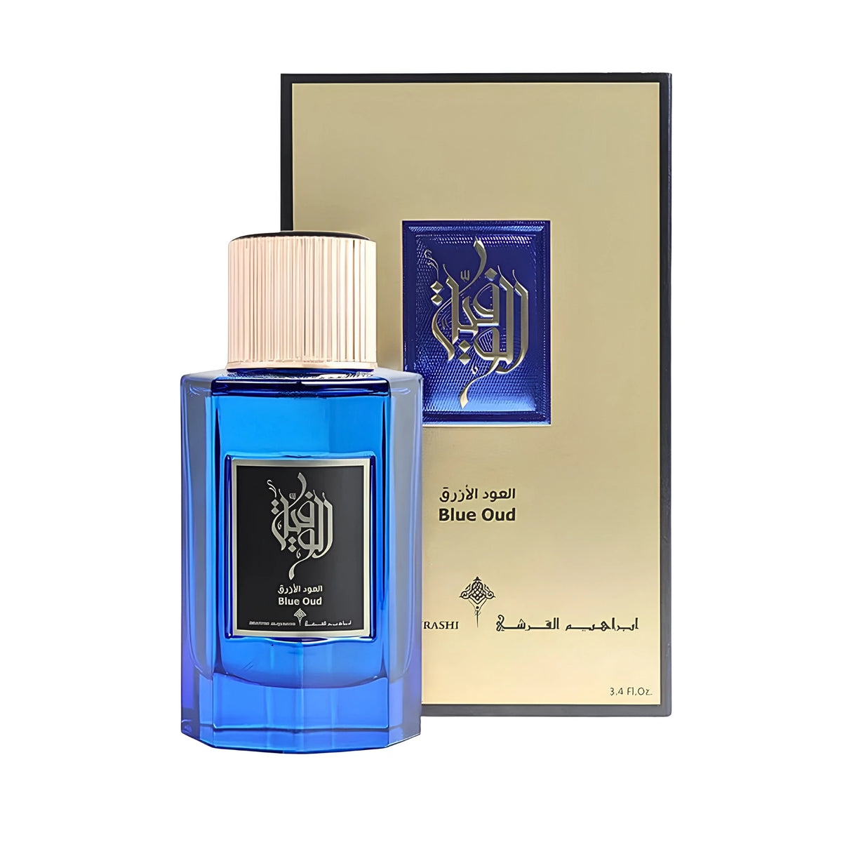 Ibraheem Al Qurashi Blue Oud Eau de Parfum 100ml bottle with box