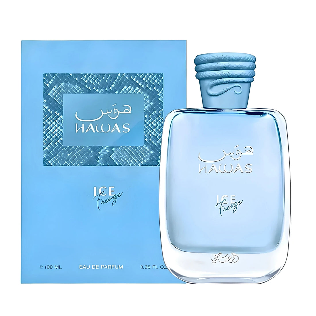 Rasasi Hawas Ice Freeze Eau de Parfum 100ml bottle with box