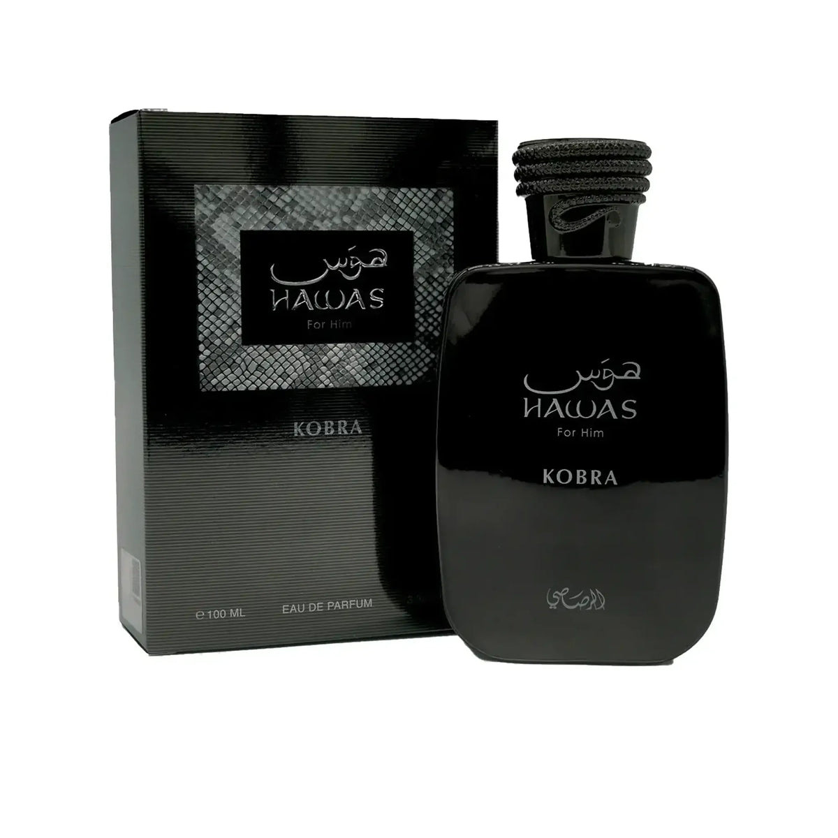 Rasasi Hawas Kobra Eau de Parfum 100ml bottle with box
