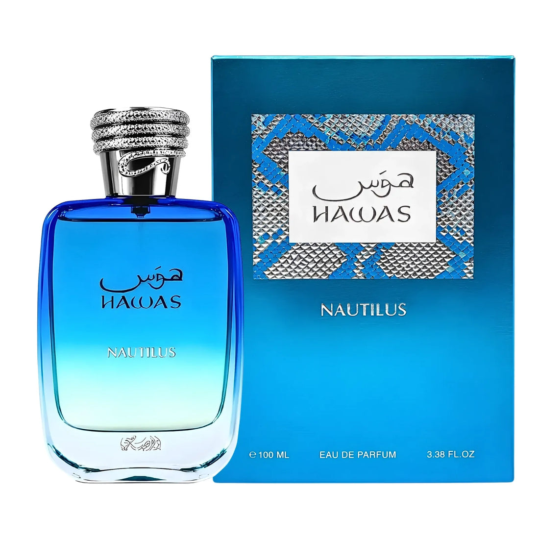 Rasasi Hawas Nautilus Eau de Parfum 100ml bottle with box