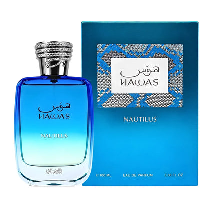 Rasasi Hawas Nautilus Eau de Parfum 100ml bottle with box